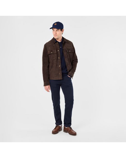 Jacob Cohen Brown Suede Bomber Leather Jacket for men