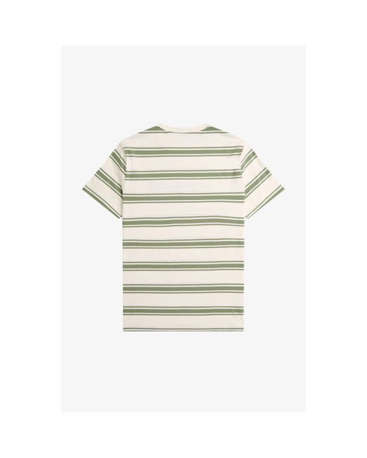 Fred Perry White Fine Stripe Regular Fit T-Shirt for men