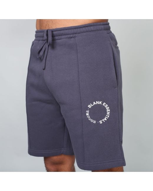 Blank Essentials Blue Circle Fleece Jogger Shorts for men