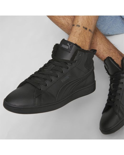 PUMA Black Smash 3.0 Mid Water Resistant Low Top Trainers for men