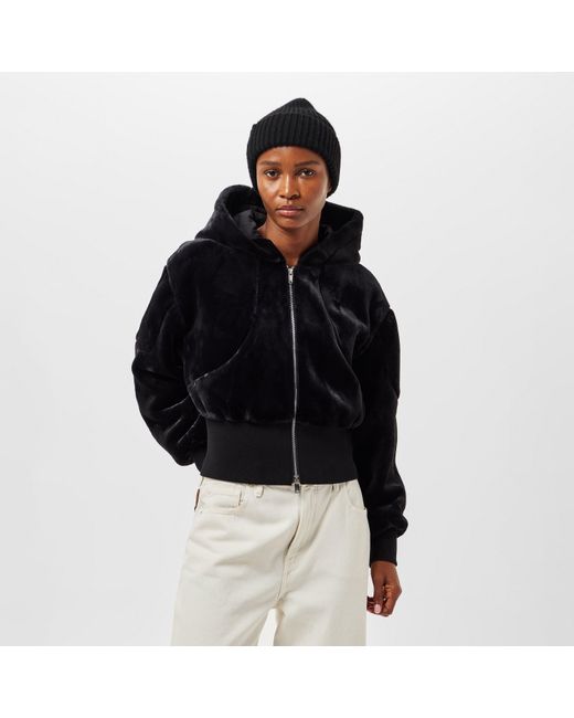 Moose Knuckles Black Rose De Bunny Insulated Bomber Jacket