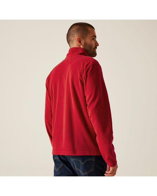 Regatta Red Micro Lightweight Half Zip Fleece for men