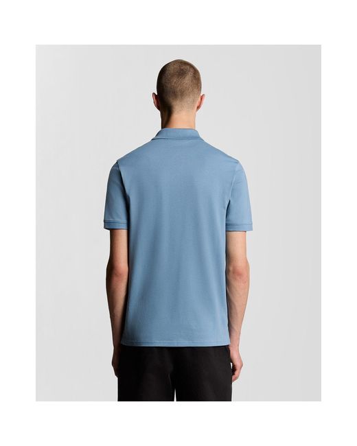 Lyle & Scott Blue Basic Short Sleeve Polo Shirt for men