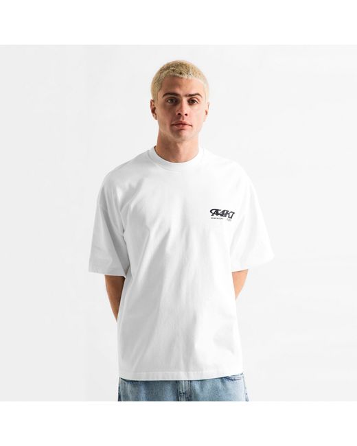 MKI Miyuki-Zoku White Stack Oversized Fit T-Shirt for men