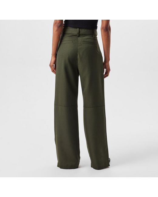 AMI Green Wide Leg Trousers