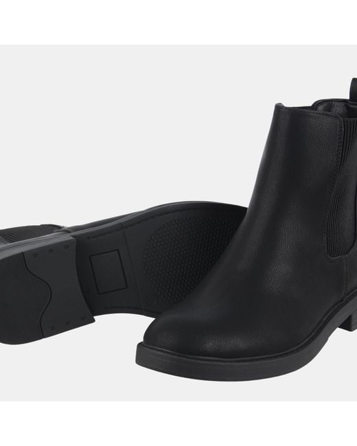 Miso Black Flat Ankle Boots
