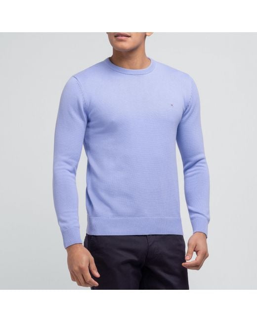 Eden Park Blue Crew Cotton Jumper for men