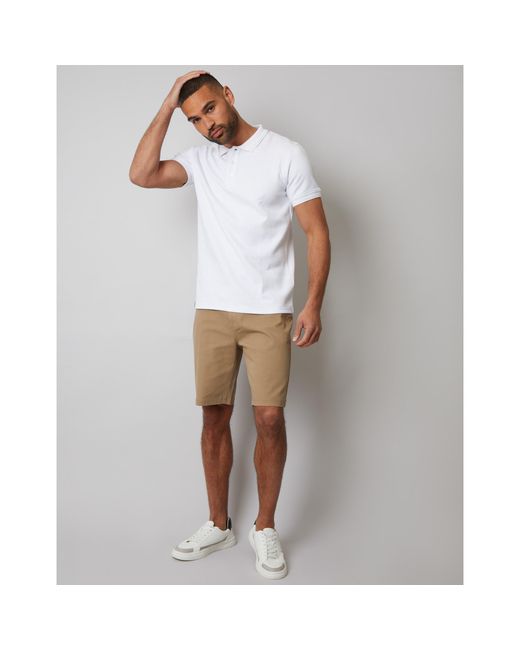 Threadbare Rocco Short-Sleeve Polo Shirt in White for Men | Lyst UK