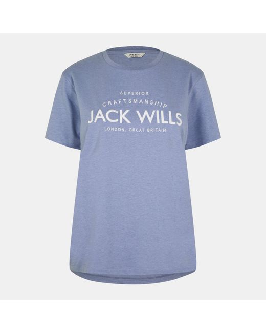 Jack Wills Blue Forstal Boyfriend T-Shirt Ladies