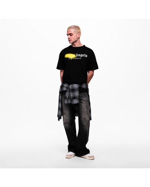 Palm Angels Black Spray T-Shirt for men