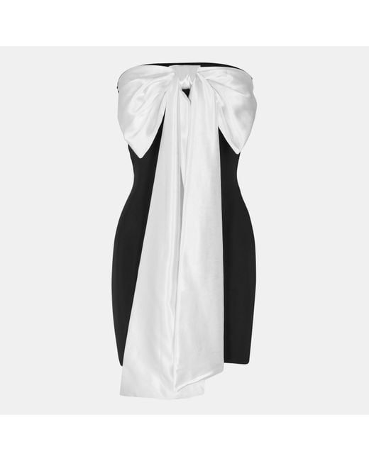 AX Paris Black Contrast Bow Detail Strapless Bodycon Mini Dress