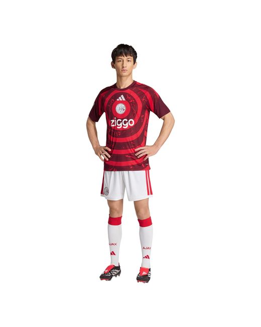 Adidas Red Ajax Amsterdam Short Sleeve T-Shirt for men