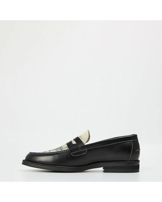 Duke & Dexter Black Slip-On Loafers for men