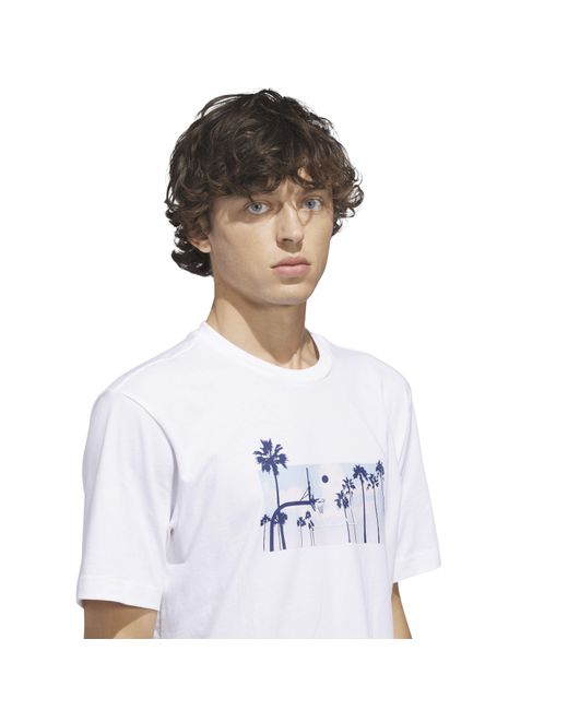 Adidas White Graphic Logo T-Shirt for men