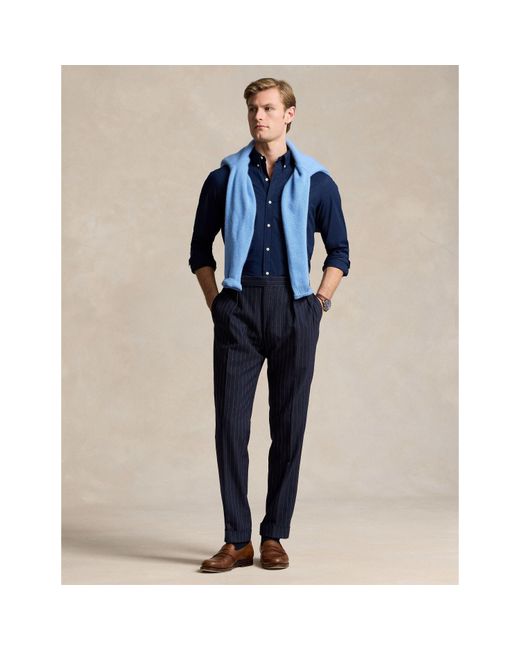 Polo Ralph Lauren Blue Slim Fit Poplin Long-Sleeve Shirt for men