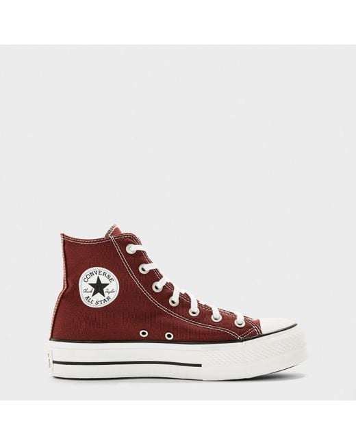 Converse Red All Star Platform High Top Trainers