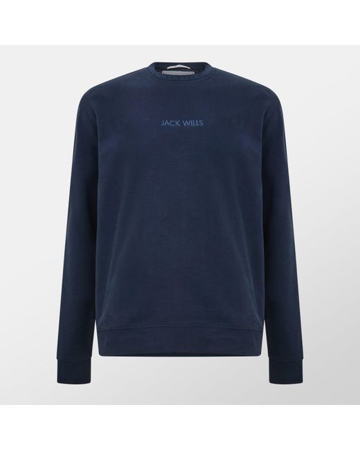 Jack Wills Blue Jacquard Crew Sweatshirt for men