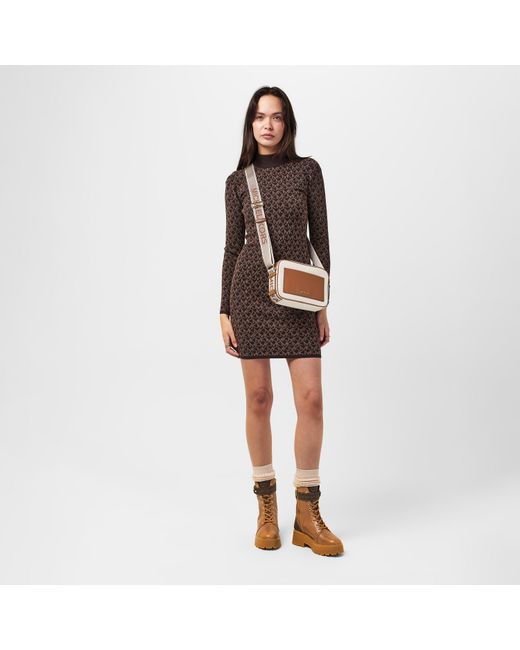 MICHAEL Michael Kors Brown Ankle Rubber Sole Biker Boots