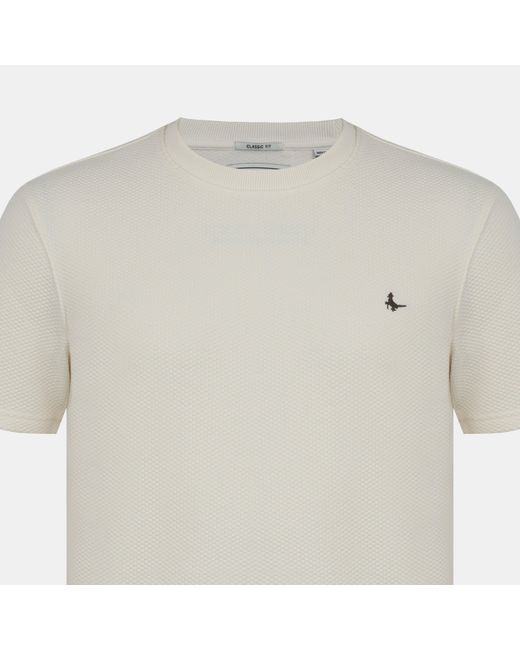 Jack Wills White Jw Bubble Texture Cotton Short Sleeve Crew Neck Oversized T-Shirt for men