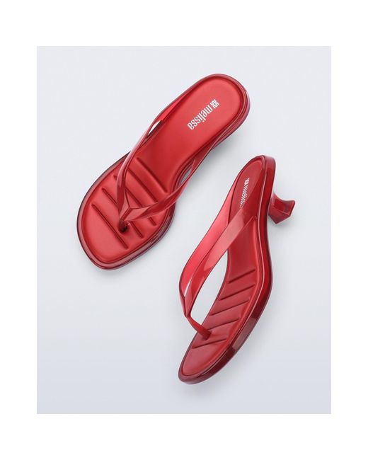Melissa Red Thong Kitten Heel Sandal