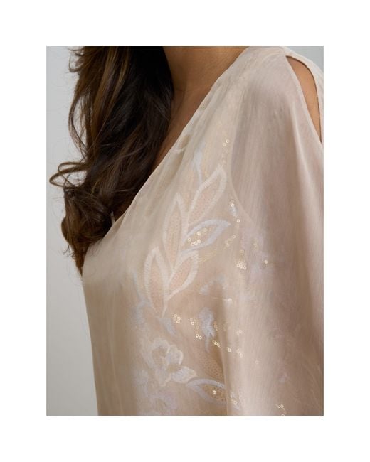 Gina Bacconi Natural Monroe Short Embroidered Dress