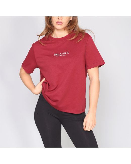 Blank Essentials Red Blank E Core Puff Print T-Shirt Ladies