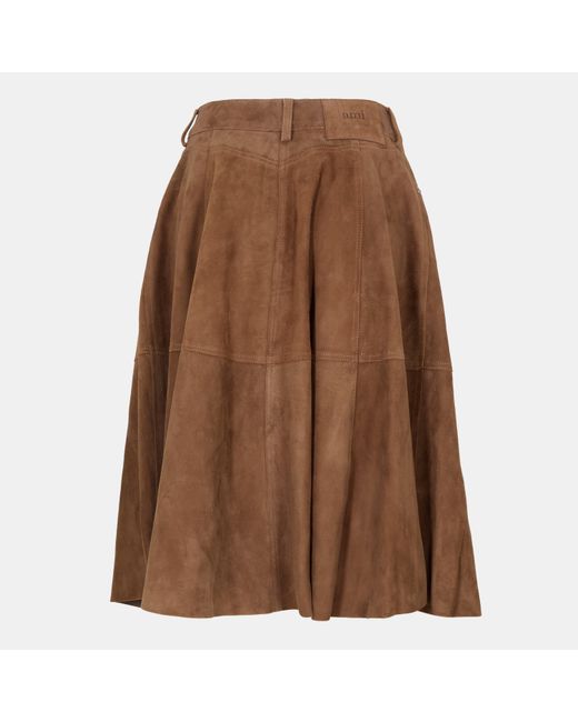 AMI Brown Midi Skirt