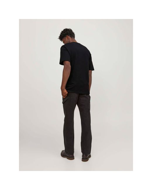 Jack & Jones Black Logo Print T Shirt for men