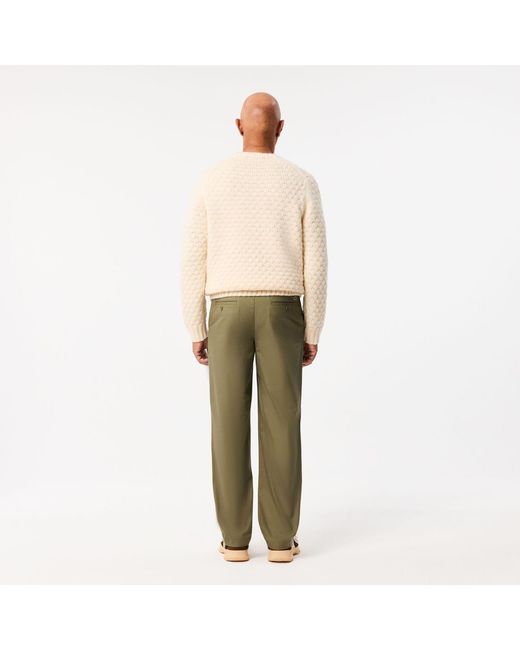 Lacoste Green Straight Fit Cotton Twill Pants for men