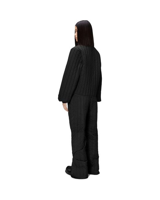 Rains Black Banja Liner Bomber Water Resistant Cropped Quilted Jacket