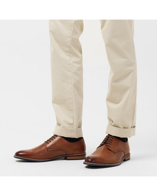 Dune Brown Solomon Derby Shoes for men
