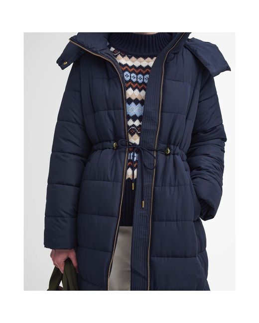 Barbour Blue Mannue Longline Quilted Jacket