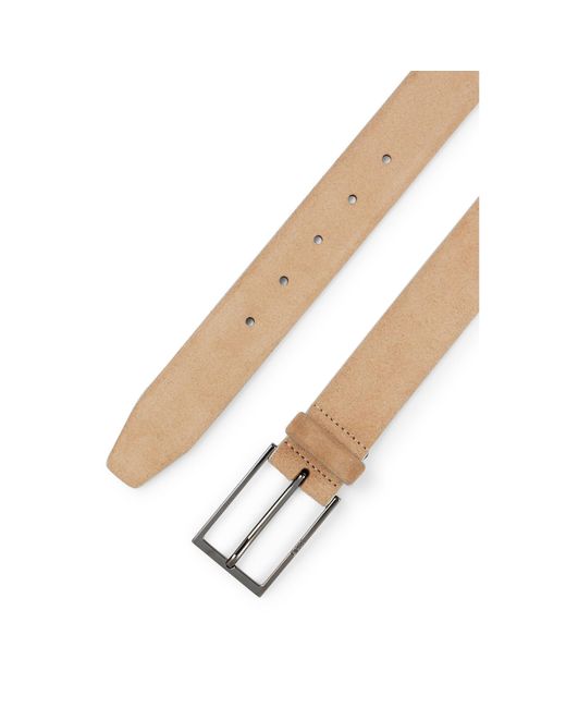Boss Gray Calindo Sd Leather Belt for men