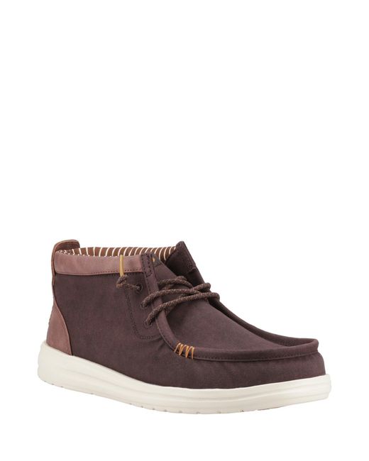 HeyDude Brown Wally Mid Gripr Boots for men
