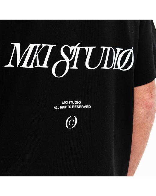 MKI Miyuki-Zoku Black Script Studio T Oversized T-Shirt for men