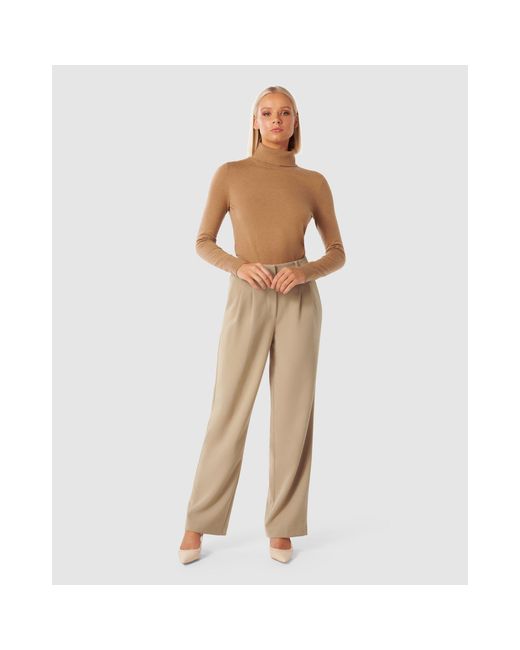 Forever New Natural Danielle Straight Leg Pants