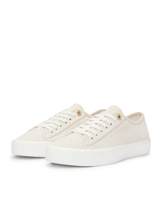 Boss White Aiden Tennis Shoes, Iconic Logo