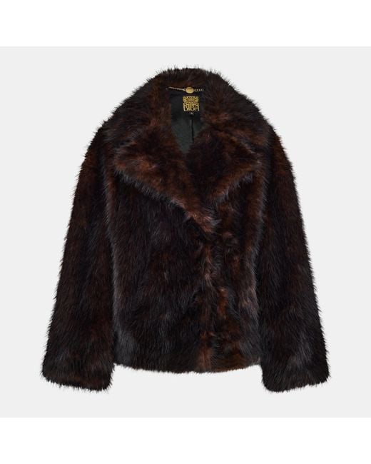 Biba Black Faux Fur Relaxed Fit Teddy Coat