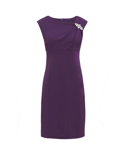 Gina Bacconi Purple Chaselynn Empire Waist Sheath Dress