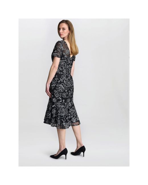 Gina Bacconi Black Savannah Corded Lace Dress