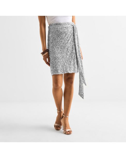 Never Fully Dressed Metallic Sequin Jaspre Mini Skirt