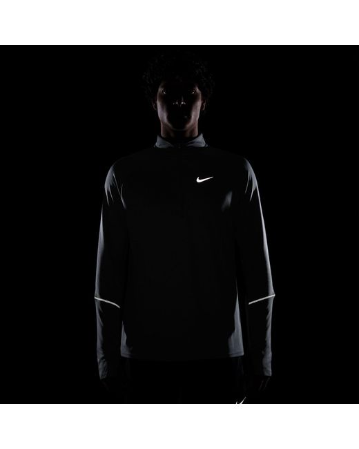 Nike Gray Long Sleeve Performance Running Top for men