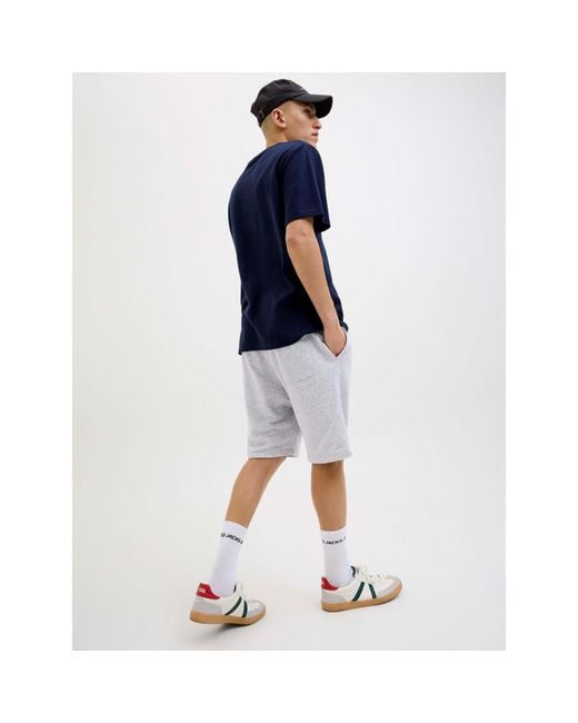Jack & Jones Gray Fleece Jogger Shorts for men