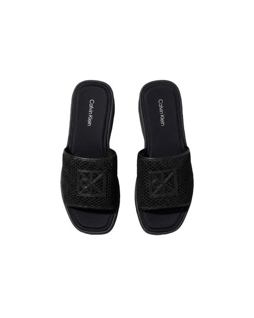 Calvin Klein Black Flatform Sandals