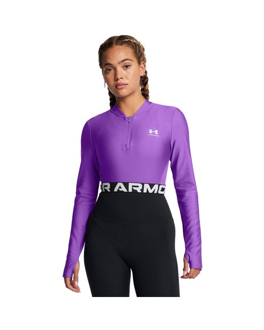 Under Armour Purple Heatgear Long-Sleeve Performance Gym Top
