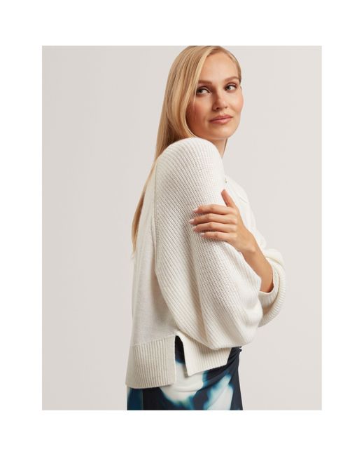 Ted Baker White Crew Neck Jumper