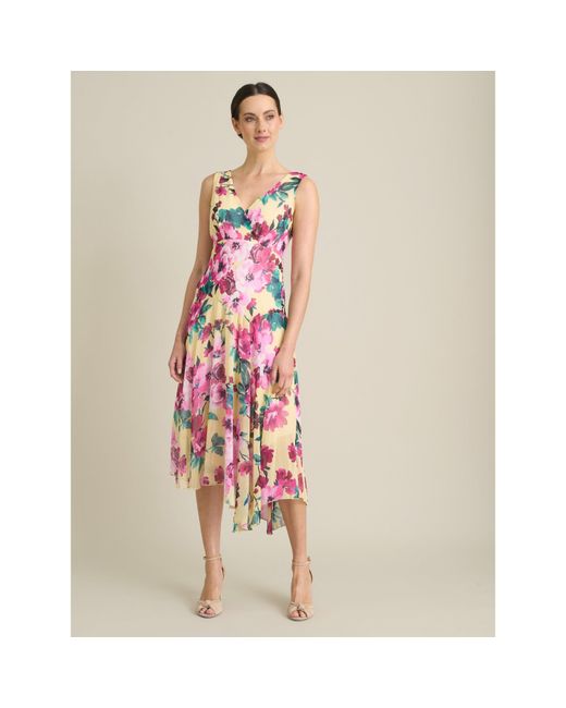 Gina Bacconi Pink India Chiffon Print Dress