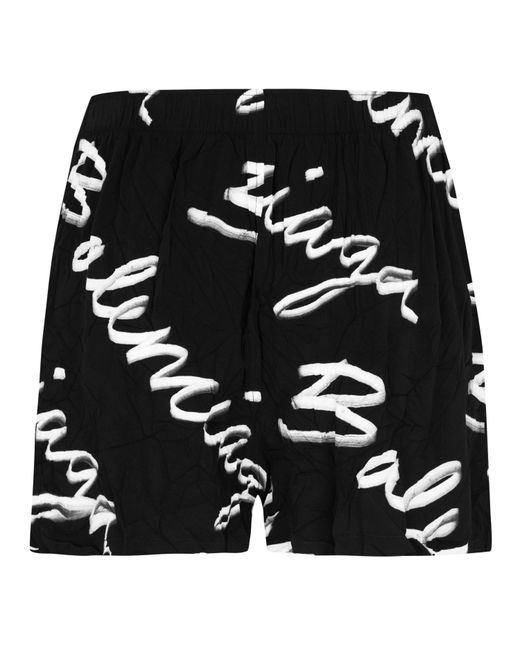 Balenciaga Black Script Logo Woven Oversized Fit Tracksuit Shorts
