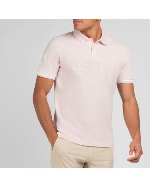 Eden Park Pink Plain Short-Sleeved Polo Shirt for men