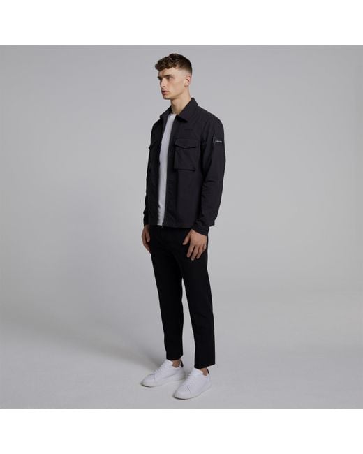 Calvin Klein Black Lifestyle Cotton Long Sleeve Overshirt for men